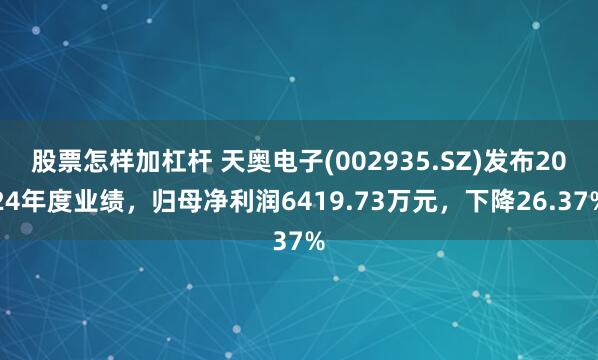 股票怎样加杠杆 天奥电子(002935.SZ)发布2024年度业绩，归母净利润6419.73万元，下降26.37%