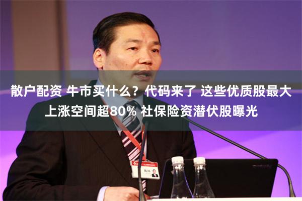 散户配资 牛市买什么？代码来了 这些优质股最大上涨空间超80% 社保险资潜伏股曝光