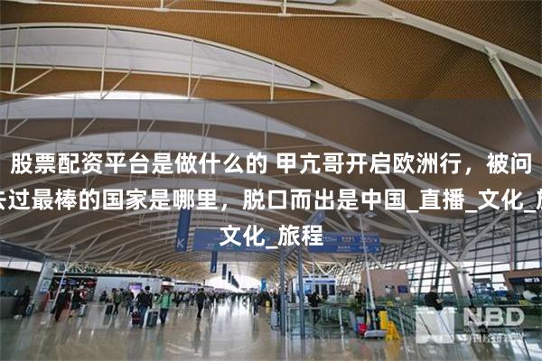 股票配资平台是做什么的 甲亢哥开启欧洲行，被问到去过最棒的国家是哪里，脱口而出是中国_直播_文化_旅程