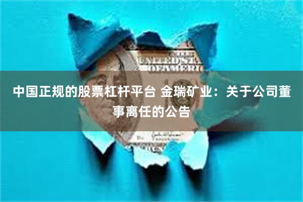 中国正规的股票杠杆平台 金瑞矿业：关于公司董事离任的公告
