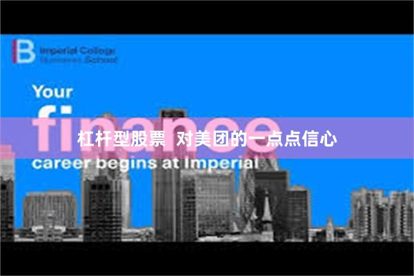 杠杆型股票  对美团的一点点信心