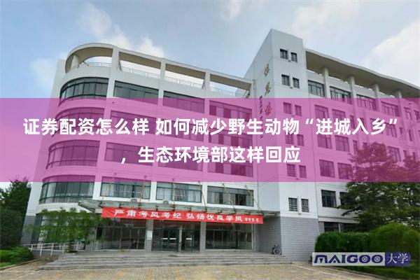 证券配资怎么样 如何减少野生动物“进城入乡”,生态环境部这样回应