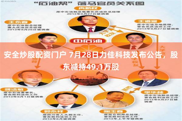 安全炒股配资门户 7月28日力佳科技发布公告，股东减持49.1万股