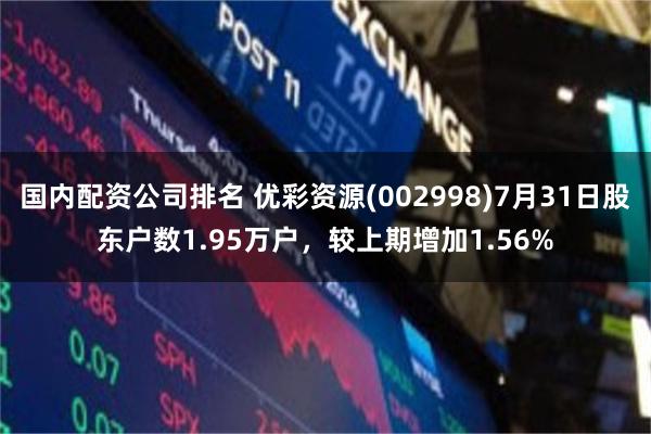 国内配资公司排名 优彩资源(002998)7月31日股东户数1.95万户，较上期增加1.56%