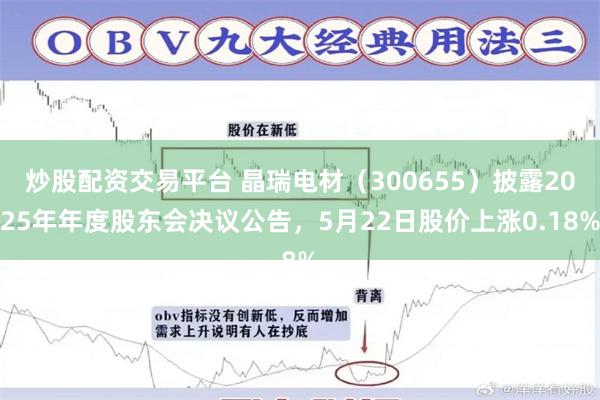 炒股配资交易平台 晶瑞电材（300655）披露2025年年度股东会决议公告，5月22日股价上涨0.18%