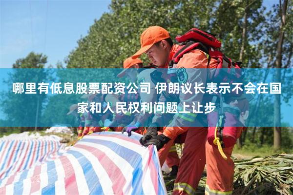 哪里有低息股票配资公司 伊朗议长表示不会在国家和人民权利问题上让步