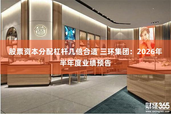 股票资本分配杠杆几倍合适 三环集团：2026年半年度业绩预告