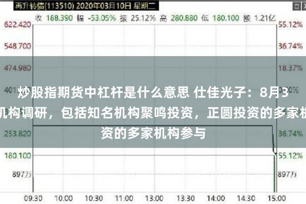 炒股指期货中杠杆是什么意思 仕佳光子：8月3日接受机构调研，包括知名机构聚鸣投资，正圆投资的多家机构参与